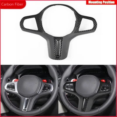 Real Dry Carbon Fiber Steering Wheel Replace Cover For BMW M2 M3 M4 G80 G82 G87 - Изображение 1 из 4