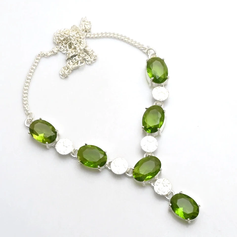 Peridot Gemstone Ethnic Handmade Necklace Jewelry Gift For Women 42 Gms AN 12886 - Image 1 of 1