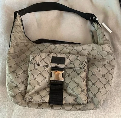 Vintage Ralph Lauren Signature Gray & Black Purse - Image 1 of 4