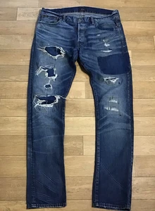Polo Ralph Lauren The Sullivan Slim Fit Mens W34/35  L34 Distressed Ripped Jeans - Picture 1 of 18