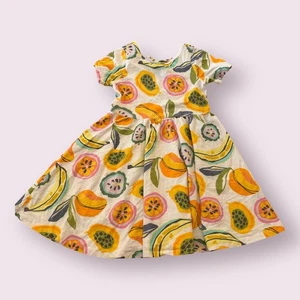 Tea Collection Dress Girls Size 8 Multcolor Fruit Printed - Picture 1 of 5