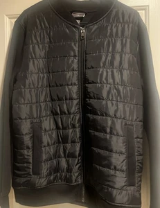 Pre Owned H&M Lightweight Black Quilted Bomber Jacket Mens XL - Picture 1 of 5