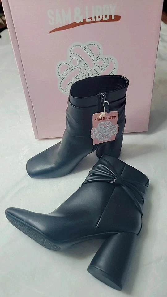 Botas para mujer Sam & Libby talla 7 nuevas tipo cuero cremallera lateral Foto 1 de 3