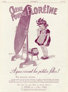 "CRÊME POUDRE FLOREÏNE" Annonce originale entoilée L'ILLUSTRATION 06/08/1927 - Picture 1 of 1