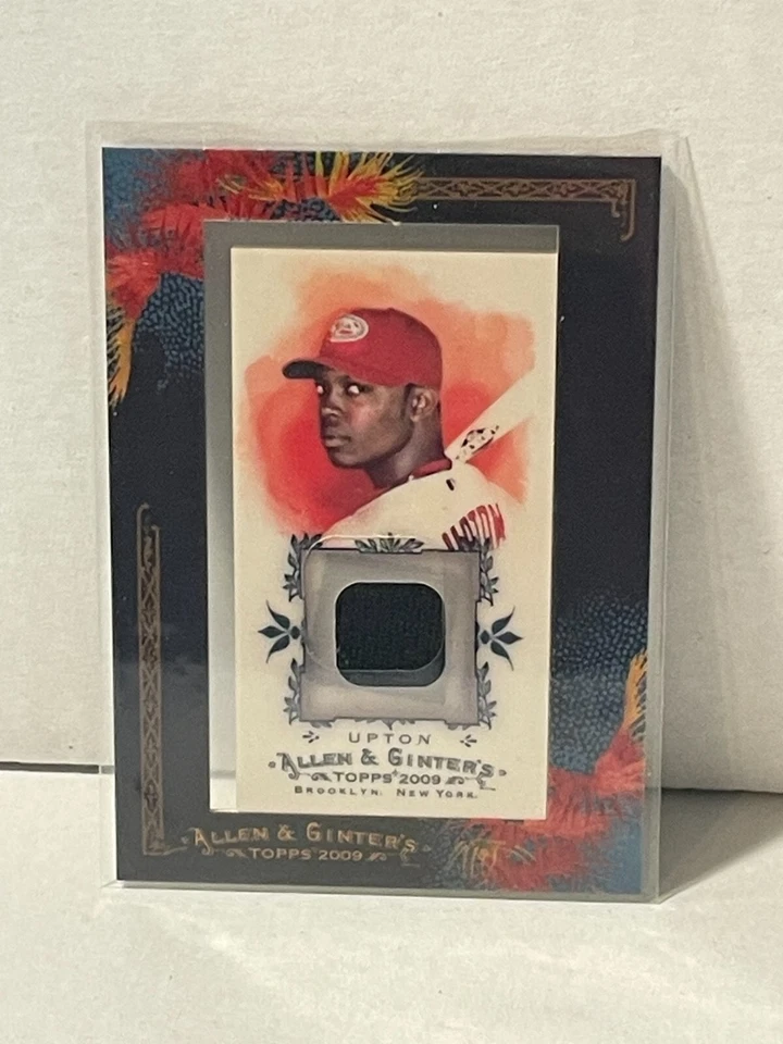 Nice 2009 Topps Allen And Ginter Justin Upton Mini Framed Game Used Jersey Card - Image 1 of 1