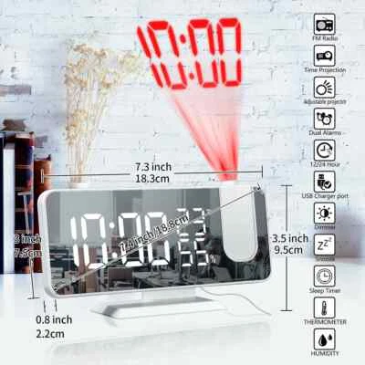 FM Radio LED Digital Smart Alarm Clock Watch Table Electronic Desktop Clocks USB - Image 1 of 4