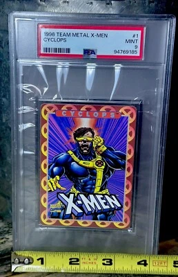 CYCLOPS PSA GRADED POP 2 NONE HIGHER METAL Marvel Metallic Impressions X-Men 96’ - Image 1 of 4