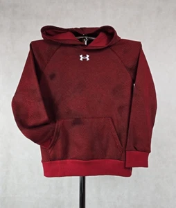 Under Armour Hoodie Boys Size Medium Pullover Hooded Sweatshirt Logo Red NEW - Picture 1 of 5