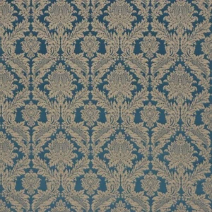 Lithuanian Luxury Damask Fabric Teal | Brocade | Reversible Curtains Upholstery - Picture 1 of 8