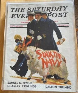 SATURDAY EVENING POST MAGAZINE NOV 30 1935 SINK THE NAVY, CHARLES RAWLINGS - Picture 1 of 1