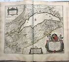 c1645 BLAEU, Carte ancienne, hand coloured Antique Map, Lac de Geneve, Lacus ...