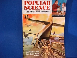 Popular Science Magazine,February 1952,Air Truck Lands Bean Patch Modernize Lamp - Imagen 1 de 1