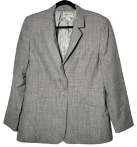Blazer Pendleton Vintage Mujer Gris 100% Lana Virgen Botón Talla 14 Carrera Otoño - Imagen 1 de 12
