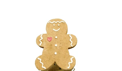 Adorno de pan de jengibre con una linda sonrisa y corazón - Nuevo por Blossom Bucket #52095 Foto 1 de 4