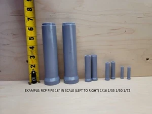 TUBOS PREFABRICADOS, HORMIGÓN, RCP ESCALA 1:16 1:35 1:50 1:72 PARA DIORAMA - Imagen 1 de 5