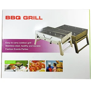 Barbecue Trasportabile Grigliata Bbq Grill Griglia Carne Pesce Campeggio 512 - Picture 1 of 1