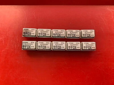 10x F1100H-18.43200MHZ FOX IC CRYSTAL OSCILLATOR 1-CHANNEL 18.432MHZ 4 PIN DIP - Image 1 of 4