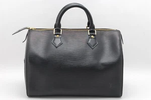 LOUIS-VUITTON  Epi Speedy 30 Handbag Noir M59022 SP1000 Black Authentic - Picture 1 of 9