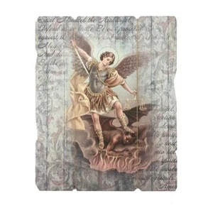 Vintage Hanging Saint Plaque - ST. Michael - Photo 1 sur 1