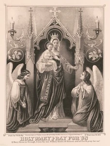 14347.Stampa poster decorazione.Design arte parete stanza.Vergine Maria prega per noi.Cristiano - Foto 1 di 1