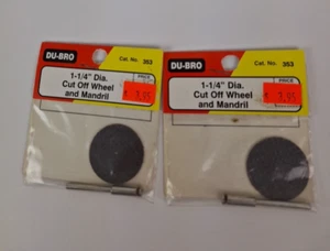 Lot of 2: # 353 Du-Bro 1-1/4" Dia. Cut Off Wheel with Mandril New Old Stock RC - Picture 1 of 3