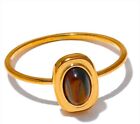 14k Yellow Gold Plated Stone Rings Women Fashion Party Solid Size Ring Jewelry