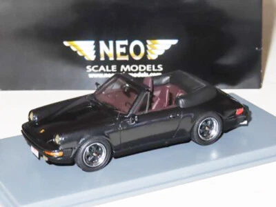 Porsche carrera 3,2 l cabriolet USA noir métallisé 1985 - Neo models 1/43° - Photo 1/4