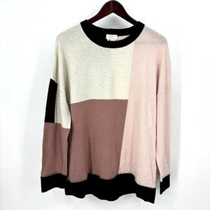 Suéter KATE SPADE NEW YORK Colorblock Patrón Cuello Redondo Rosa Talla Grande - Imagen 1 de 9