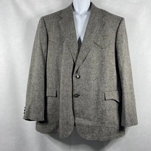 Circle S Dallas Texas Jacket Men’s 48R Gray Sport Coat Western Wool Silk Blend - Picture 1 of 12