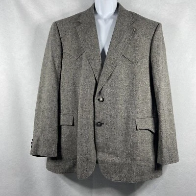 Chaqueta Circle S Dallas Texas Para Hombre 48R Gris Abrigo Deportivo Lana Occidental Mezcla Seda Foto 1 de 4