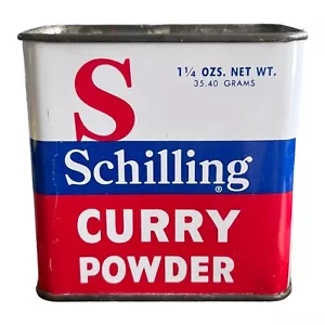 Unopened Vintage Schilling Spice Tin Curry Powder Tin Vintage 1.25 oz Full NOS - Picture 1 of 8
