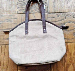 Eco One Insulated beige Lunch Bag Women’s Full Zip Straps Purse - Picture 1 of 5