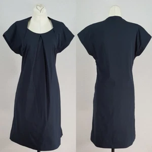 Walter Voulaz Italy Womens It 42 US 6 Shift Dress Black Corpcore Minimal Career - Picture 1 of 12