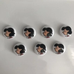 Vintage New Peanuts Lucy Plastic Buttons Lot 7 Pc United Feature JHB - Picture 1 of 4