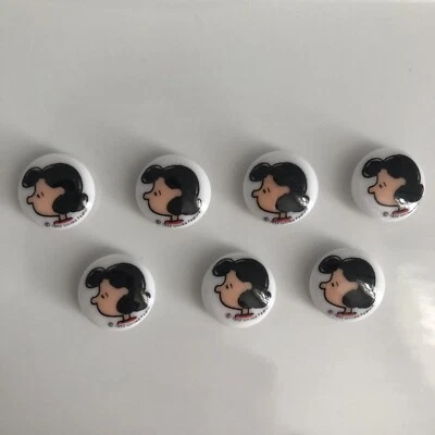 Vintage New Peanuts Lucy Plastic Buttons Lot 7 Pc United Feature JHB - Image 1 of 4
