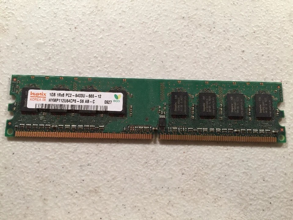 Hynix 1GB RAM 1Rx8 PC2-6400U-666-12 HYMP112U64CP8-S6 AB-C Memory - Image 1 of 1
