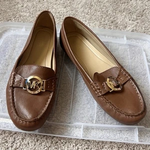 Michael Kors Brown Leather Loafers Women Size 7.5M - Picture 1 of 9