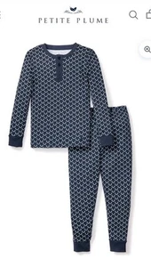 Petite Plume Kid's Pima Snug Fit Pajama Set Nordic Antlers Size 12 Unisex - Picture 1 of 7