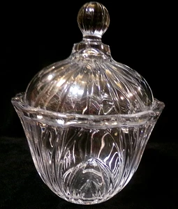 VINTAGE SOGA JAPAN KLAR GESCHLIFFEN KRISTALL BEDECKT BONBONIERE - Bild 1 von 7