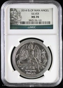 2014 Isle of Man Angel 1 oz Silver Round NGC MS 70 - Picture 1 of 4