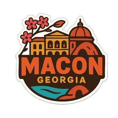 IYVM Macon Georgia Sticker Decal Vinyl Die-Cut City Skyline Landmark Design