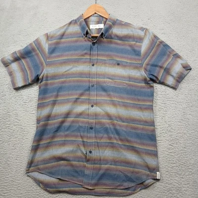 Ezekiel Shirt Mens XL Blue Multicolor Striped Short Sleeve Button Up Casual - Image 1 of 4