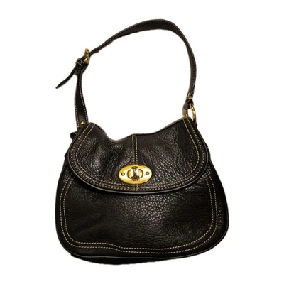 Chaps женщин черный шагреневой кожи сумочки 10 x 8 x 4 золото акценты отличном состоянии - Изображение 1 из 4