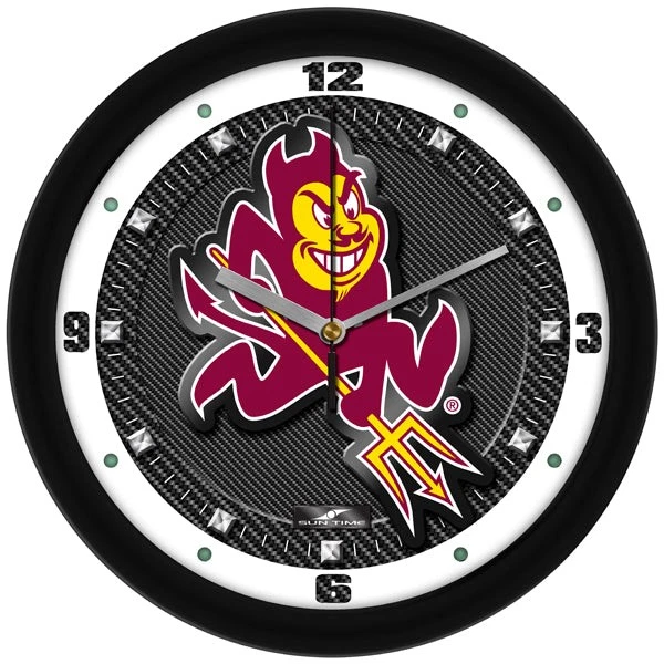 Arizona State Sun Devils Carbon Fiber Textured Wall Clock - Image 1 of 1
