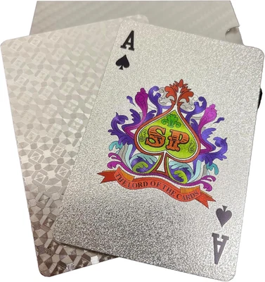 Carte Da Gioco Di Lusso, 54 Carte Da Gioco Argentate, Impermeabili, Motivo Ologr - Immagine 1 di 4