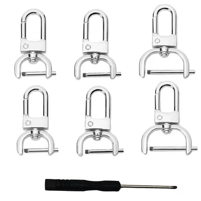 7Pcs D-Rings Swivel Snap Hooks, Replacement Detachable D-Rings Lobster Claw Clas - Image 1 of 4
