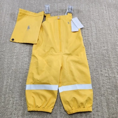Ralph Lauren Babero Mono Niños 12 Meses Infantil Lluvia Impermeable Amarillo NUEVO Foto 1 de 4