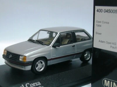 WOW EXTREMELY RARE Opel Corsa A Swing 3d 1.4L 1988 Silver 1:43 Minichamps-Manta - Image 1 of 3