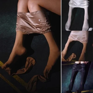 Women Oil Shiny Silk High Gloss Pantyhose Sheer Stocking Tights Plus Size New - Picture 1 of 23