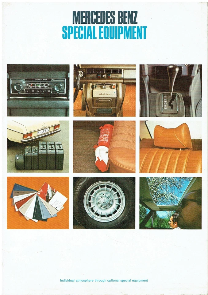 MERCEDES BENZ W114 W115 W116 R107 C107 ORIG '72 SPECIAL EQUIPMENT SALES BROCHURE - Image 1 of 1